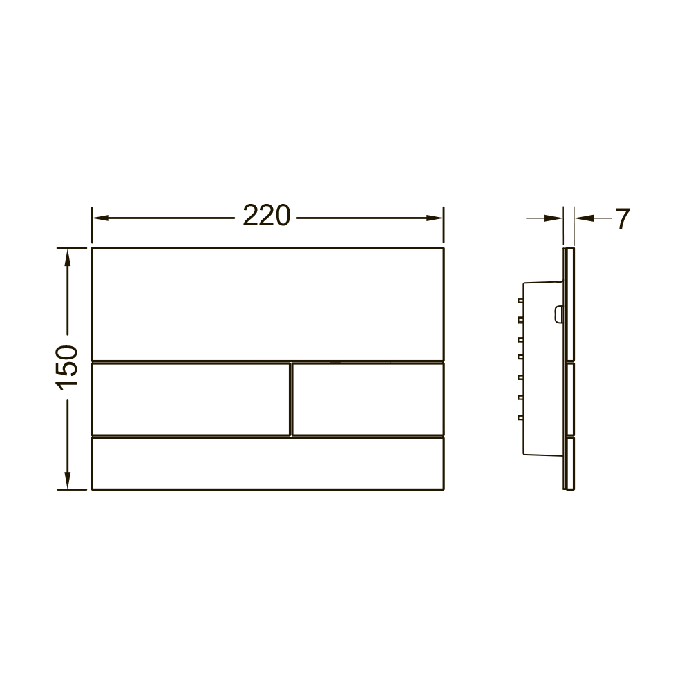 TECE 9240826 TECEsquare II Панель смыва унитаза для системы с двойным смывом, материал матовое стекло, цвет серый