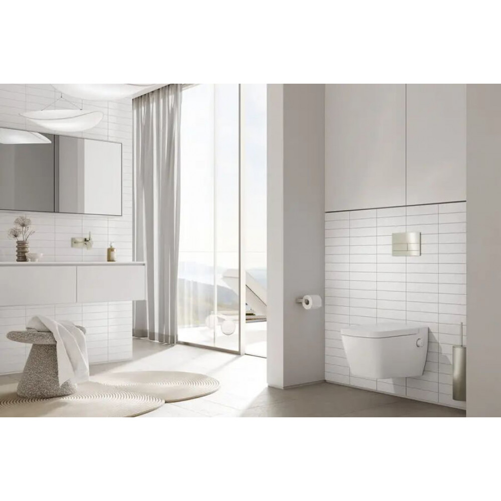 TECE 9240826 TECEsquare II Панель смыва унитаза для системы с двойным смывом, материал матовое стекло, цвет серый