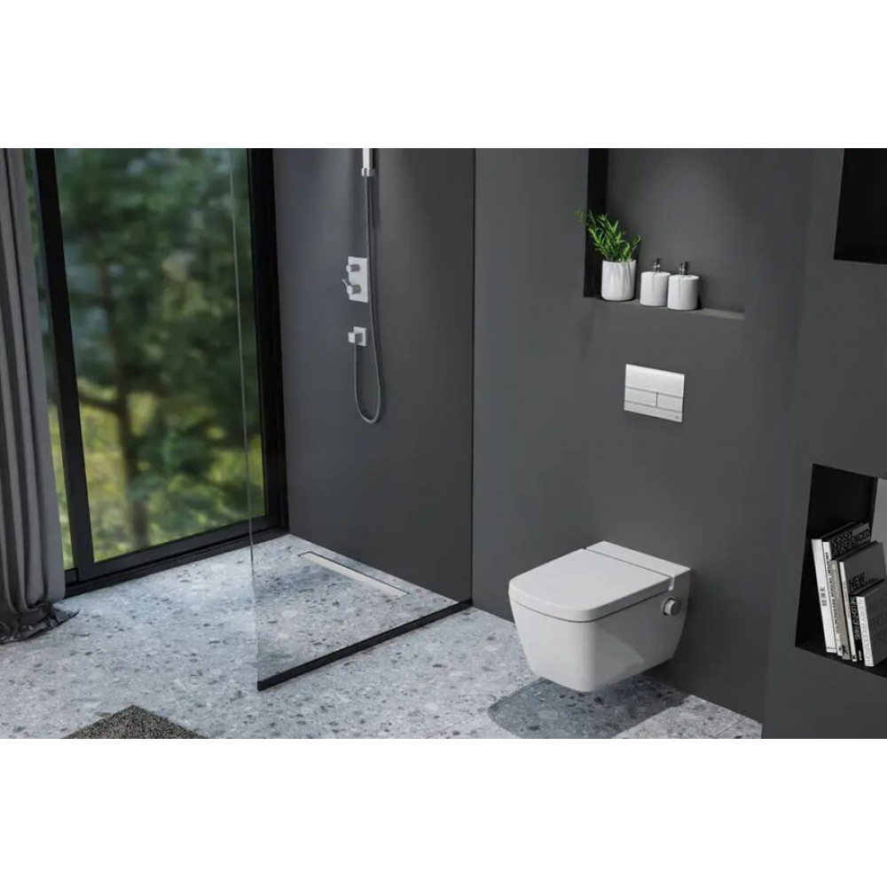 TECE 9240826 TECEsquare II Панель смыва унитаза для системы с двойным смывом, материал матовое стекло, цвет серый