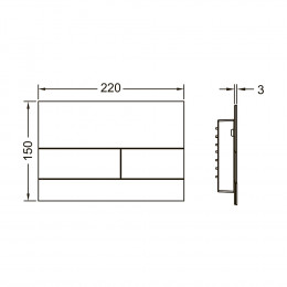 TECE 9240848 TECEsquare II Металлическая панель смыва унитаза II для системы с двойным смывом, цвет сатин, красный, позолоченный, с покрытием против отп