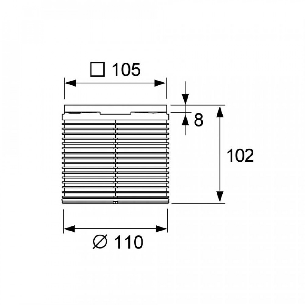 Дизайн-решетка, TECE, Drainpoint S, д 110, цвет-полированная нержавеющая сталь