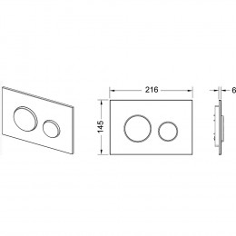 TECE TECEloop панель смыва с двумя клавишами стеклянная Белый 9240650