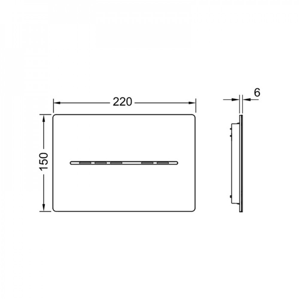 Клавиша смыва, TECE, TECEfilo-Solid, для унитаза, шв 220*150, цвет-нержавеющая сталь, сатин