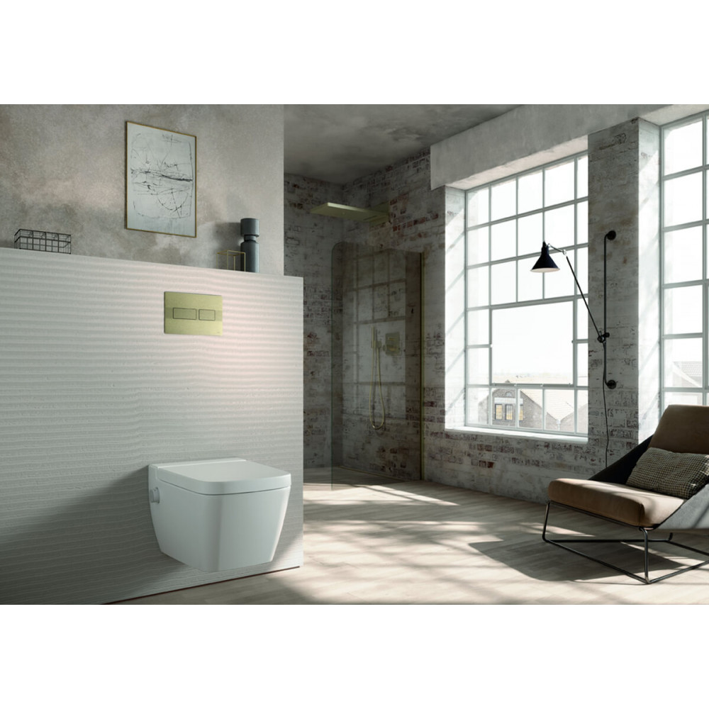 TECE TECEsolid Стальная панель смыва для унитаза с текстурированной поверхностью для системы двойного смыва никель с текстурой линии 9240437