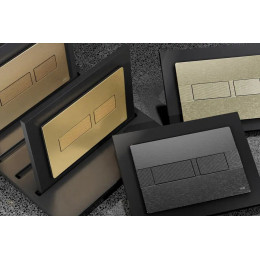 TECE TECEsolid Стальная панель смыва для унитаза с текстурированной поверхностью для системы двойного смыва никель с текстурой линии 9240437