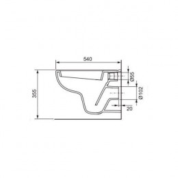 Унитаз, TECE, TECE V04, подвесной, шгв 355*540*355, цвет-белый