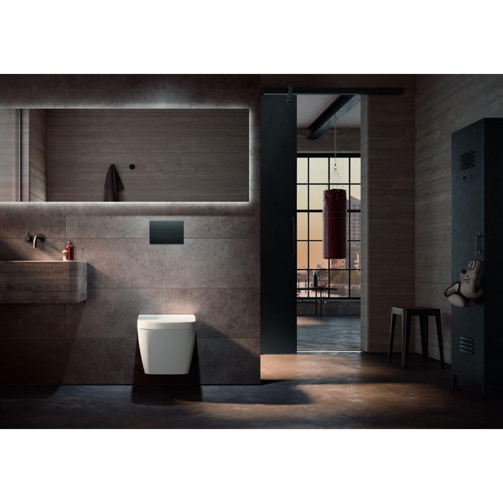 TECE TECEsolid Стальная панель смыва для унитаза с текстурированной поверхностью для системы двойного смыва графит с текстурой линии 9240438