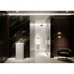 TECE 9240839 TECEsquare II Металлическая панель смыва унитаза для системы с двойным смывом, цвет глянец, позолоченный