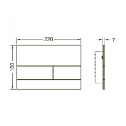TECE 9240825 TECEsquare II Панель смыва унитаза для системы с двойным смывом, материал матовое стекло, цвет черный