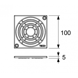 Дизайн-решетка, TECE, Drainpoint S, 100, цвет-полированная нержавеющая сталь