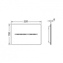 Клавиша смыва, TECE, TECESolid, для унитаза, шгв 220*6*150, цвет-нержавеющая сталь, сатин (с покрытием против отпечатков пальцев)