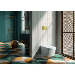 TECE TECEsolid Стальная панель смыва для унитаза с текстурированной поверхностью для системы двойного смыва латунь с текстурой ромбы 9240436