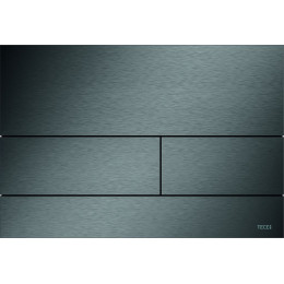 TECE 9240846 TECEsquare II Металлическая панель смыва унитаза II для системы с двойным смывом, цвет сатин, черный хром, c покрытием против отпечатков пал