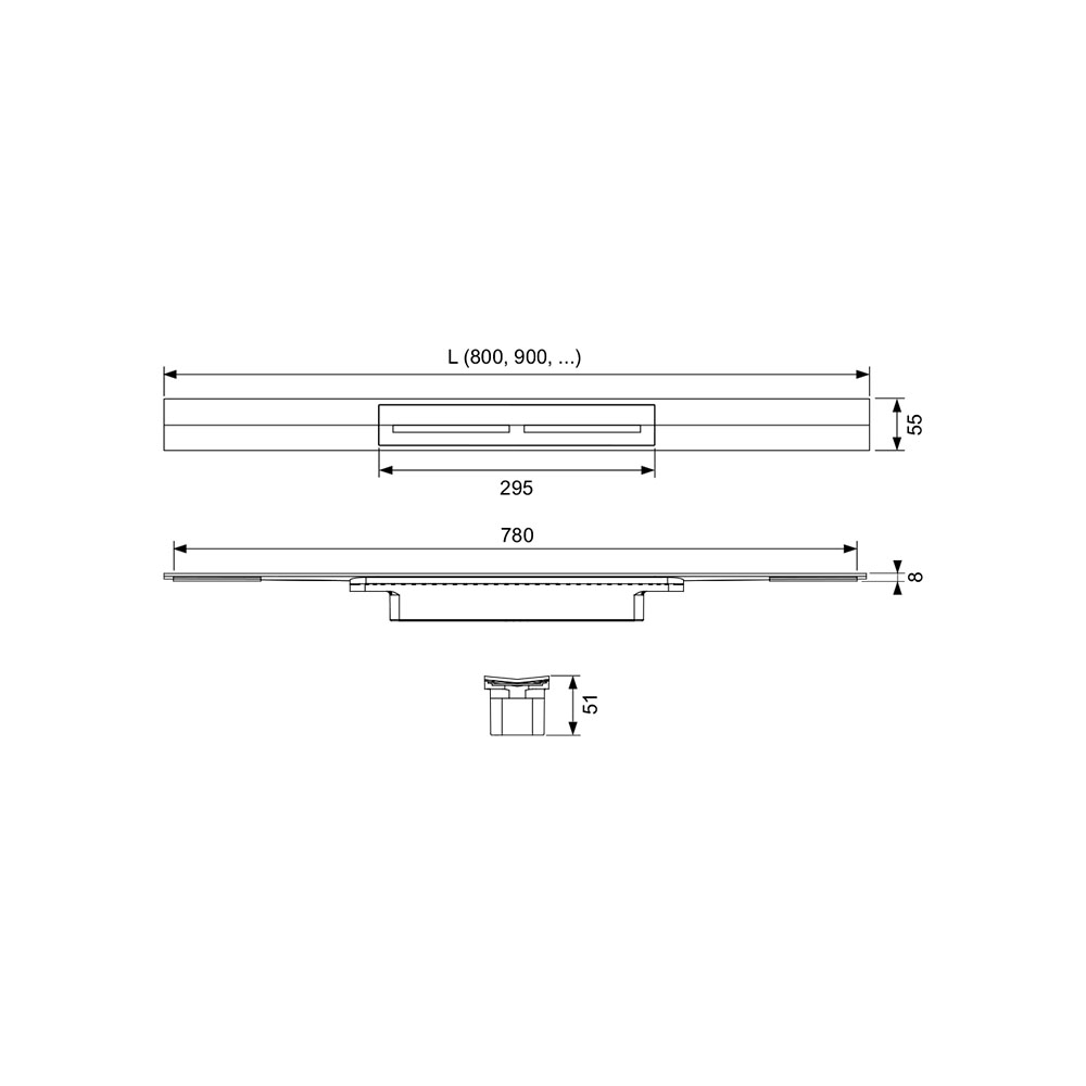 Профиль для душа TECE TECEdrainprofile с цветным PVD покрытием Позолоченный 670903 (90 см сатин красное золото)