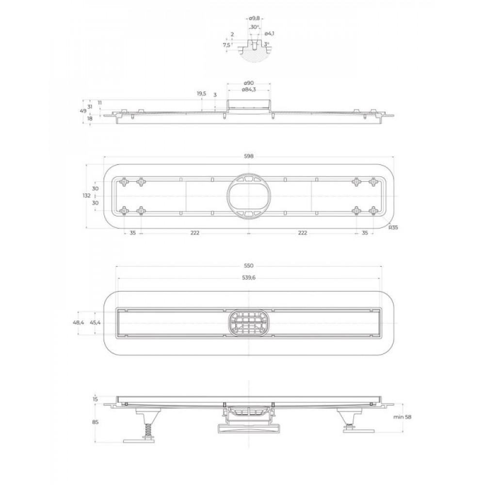 Душевые лотки BelBagno BB-LD-LUCE