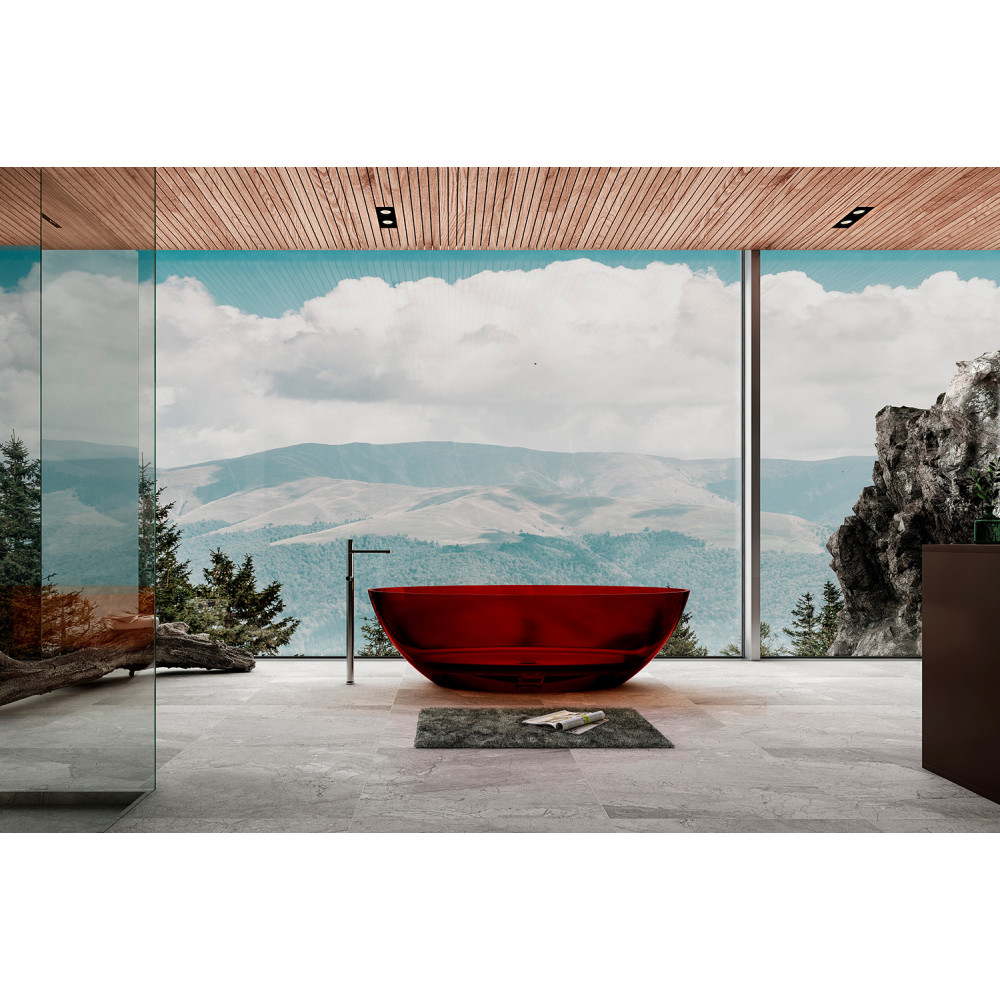 Прозрачная ванна ABBER Kristall AT9702Rubin красная