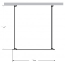 Душевая перегородка CEZARES LIBERTA-L-2 Кронштейн 120 см