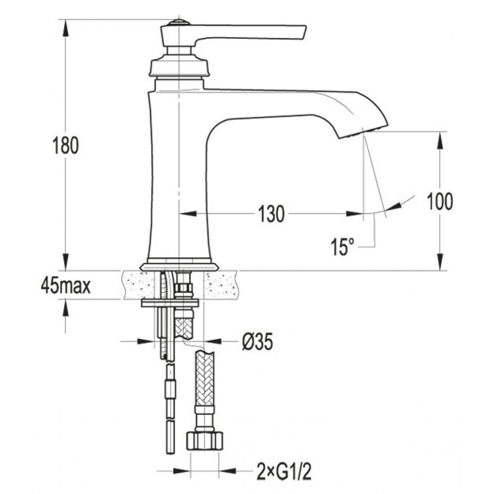 Смеситель для раковины CEZARES LIBERTY-F-LS-01-W0