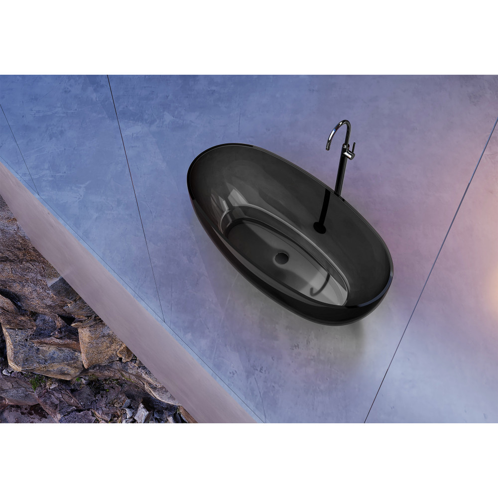 Прозрачная ванна ABBER Kristall AT9703Onyx черная