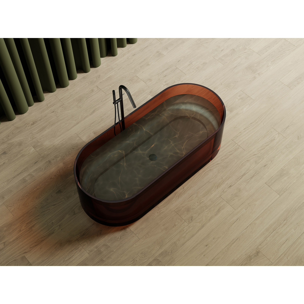 Прозрачная ванна ABBER Kristall AT9708Opal коричневая