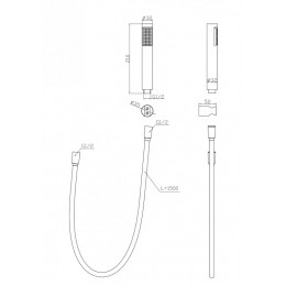 Ручной душ со шлангом и держателем BELBAGNO UNO-DFS