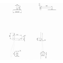 Душевая система ABBER Rund AF8717G скрытого монтажа с изливом, золотое матовое