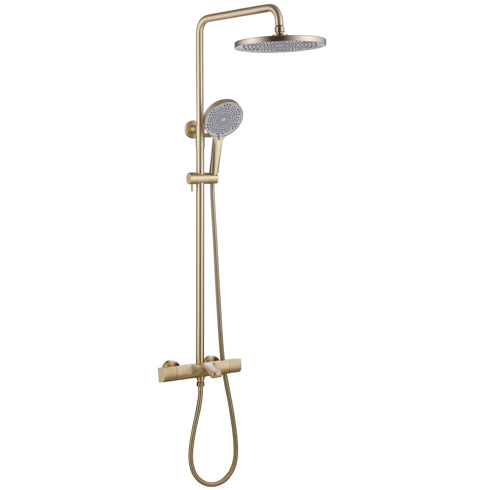 Душевая стойка с термостатом, с изливом, золото матовое, ABBER Thermostat AF8516GL