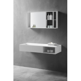 Зеркальный шкаф ABBER Stein AS6639 белый матовый