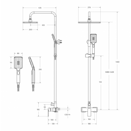 Душевая стойка со смесителем CEZARES SLIDER-CD