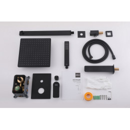 Душевая система ABBER Weiss Insel AF8017B скрытого монтажа с изливом, черная матовая