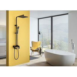 Душевая стойка с изливом, черная матовая, ABBER Daheim AF8216B