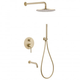 Душевая система ABBER Wasser Kreis AF8117G скрытого монтажа с изливом, золото матовое
