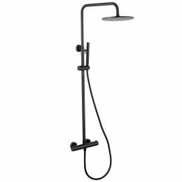 Душевая стойка с термостатом, без излива, черная матовая, ABBER Wasser Kreis AF8160B