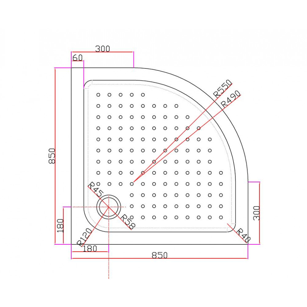 АКРИЛОВЫЙ ПОДДОН CEZARES TRAY-A-R-15-W