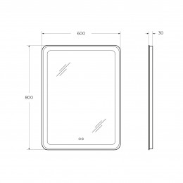Зеркало MULTICOLORE со встроенной разноцветной подсветкой RGB и сенсорным выключателем