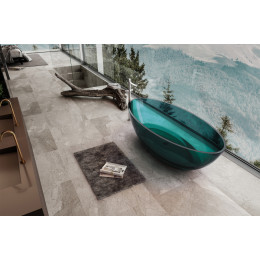 Прозрачная ванна ABBER Kristall AT9702 Aquamarin, 180х85 см, отдельностоящая, овальная, бирюзовая