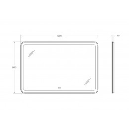 Зеркало MULTICOLORE со встроенной разноцветной подсветкой RGB и сенсорным выключателем