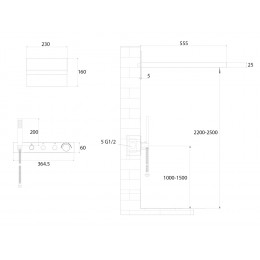 Душевая система ABBER Rund AF8752G скрытого монтажа без излива, термостат, золото матовое