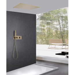 Душевая система ABBER Daheim AF8255G скрытого монтажа без излива, термостат, золото матовое