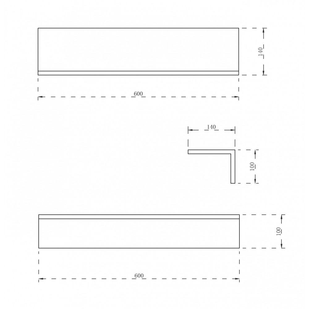 Полочка для ванной комнаты ABBER Stein AS1654MB черная матовая