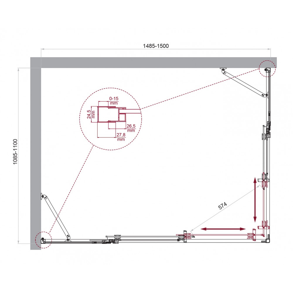 Душевой уголок BELBAGNO LUCE-AH-22