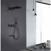 Душевая система ABBER Wasser Kreis AF8150B скрытого монтажа с изливом, термостат, черная матовая