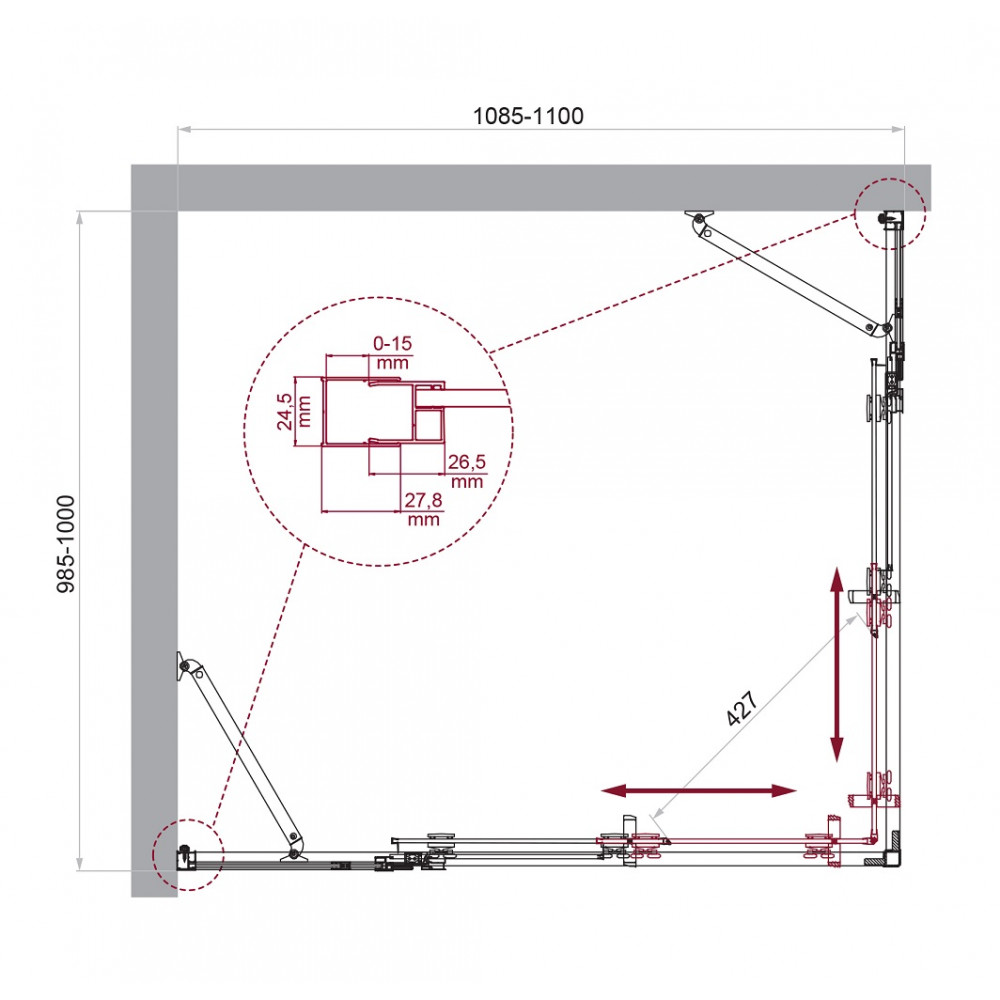 Душевой уголок BELBAGNO LUCE-AH-22