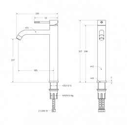 Смеситель для накладной раковины без донного клапана CEZARES RELAX-LC1-W0