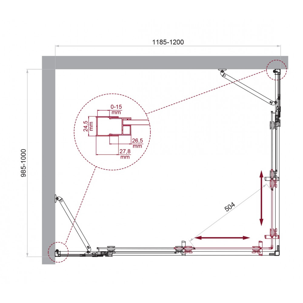 Душевой уголок BELBAGNO LUCE-AH-22