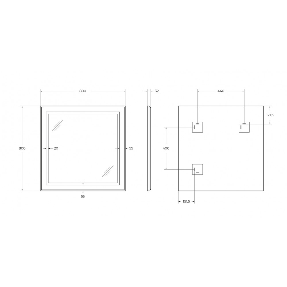 Зеркало BelBagno SPC-KRAFT-SENS