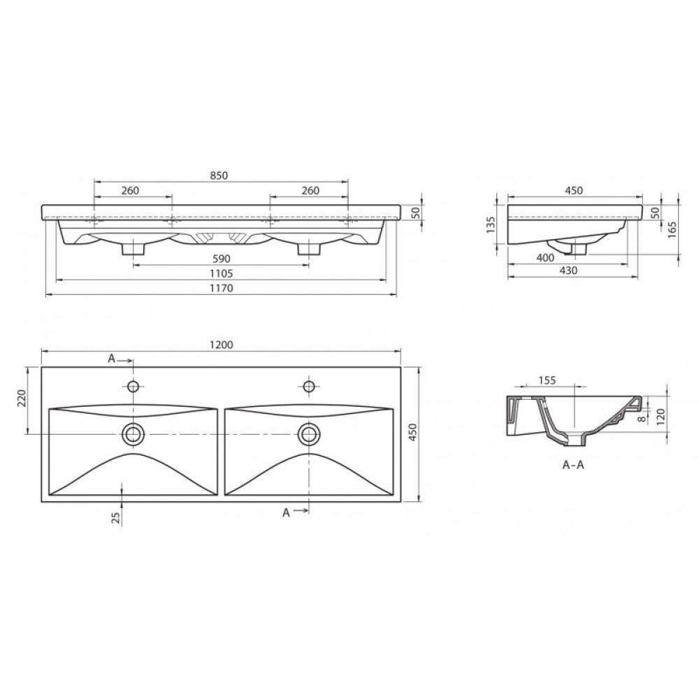 Мебель для ванной комнаты BELBAGNO MARINO-CER 1200