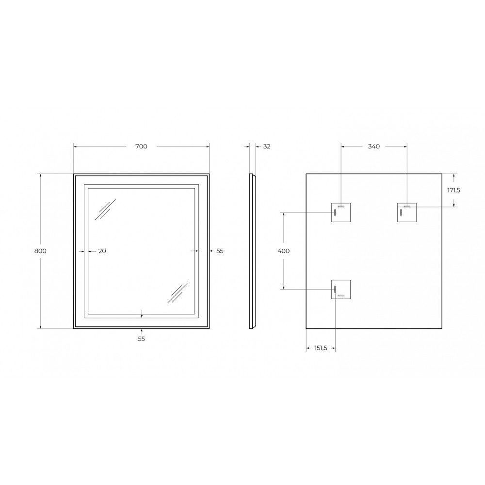 Зеркало BelBagno SPC-KRAFT-SENS