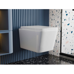 Унитаз ABBER Rechteck AC1201T подвесной белый, безободковый, смыв торнадо