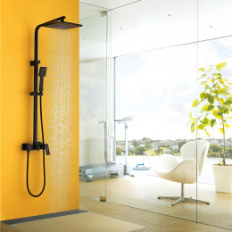 Душевая стойка без излива, черная матовая, ABBER Daheim AF8220B